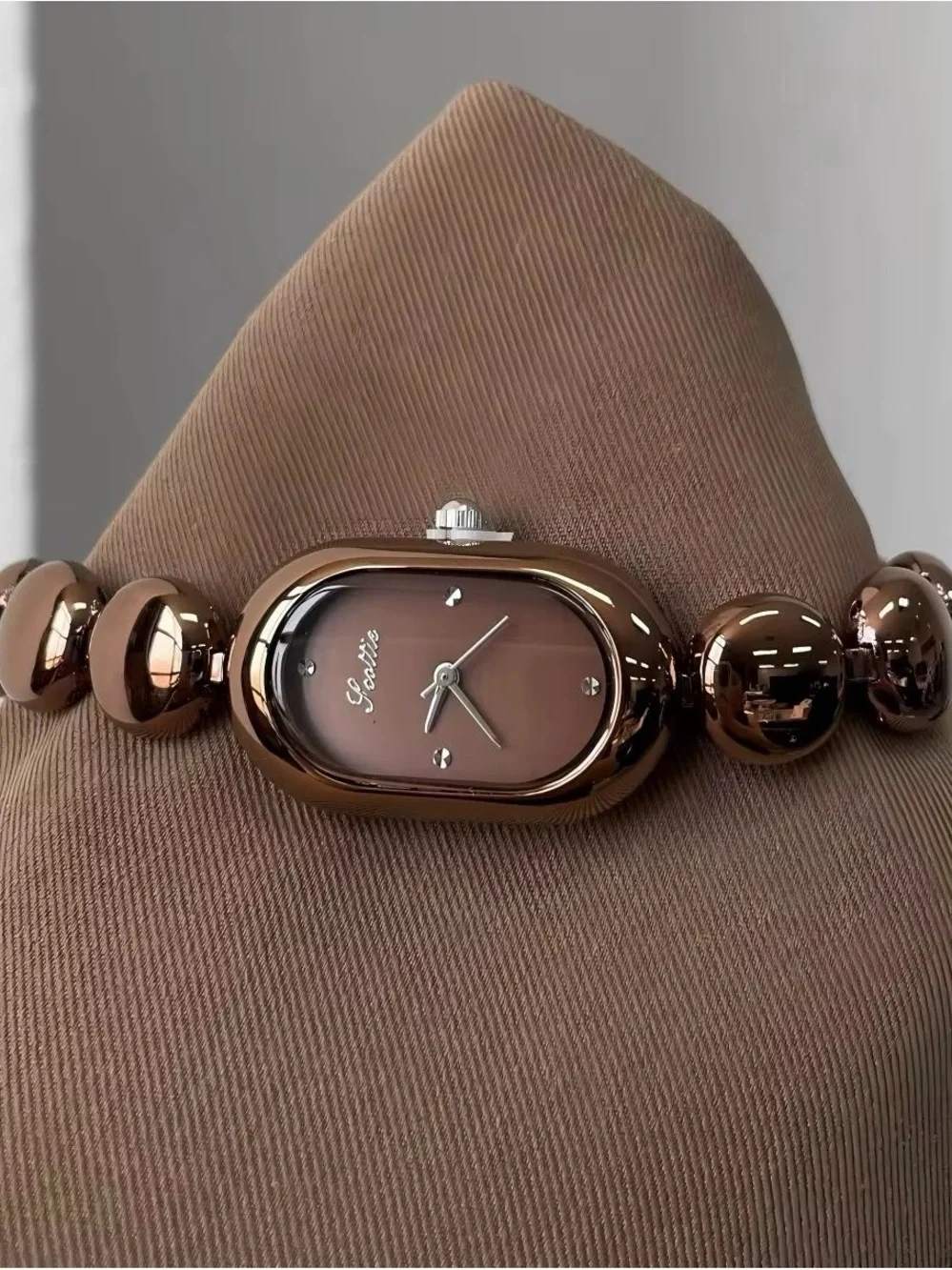 Chocolate Brown Beaded Watch